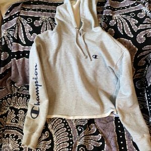 Small gray cropped champion sweater